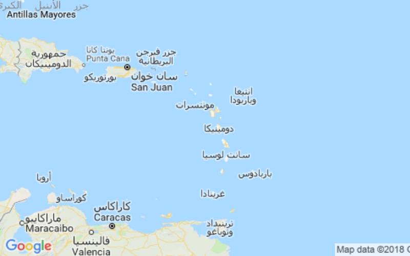 خريطة جزيرة دومينيكا
